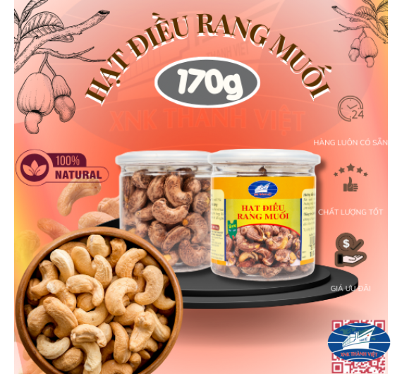HẠT ĐIỀU RANG MUỐI 170G